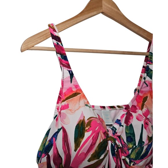 Bal Harbour 16W Hip Minimizer Tropical One-Piece Swimsuit Dress Vacation Resort - Picture 3 of 12